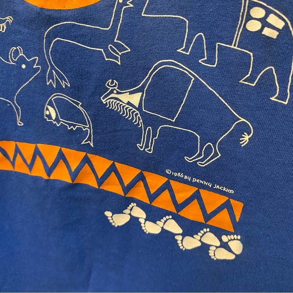 Vintage Rare Penny Jackim Chief Seattle Native American Single Stitch Shirt Blue - Picture 4 of 9